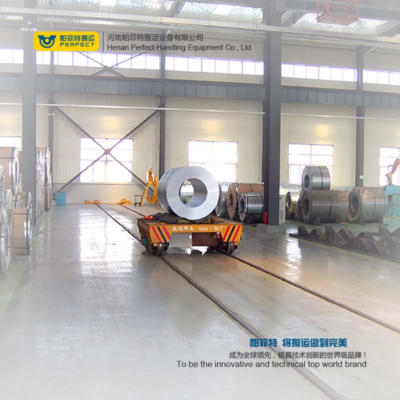 battery powered railway coil transfer cart ,  transfer cart that can travel on curved rail