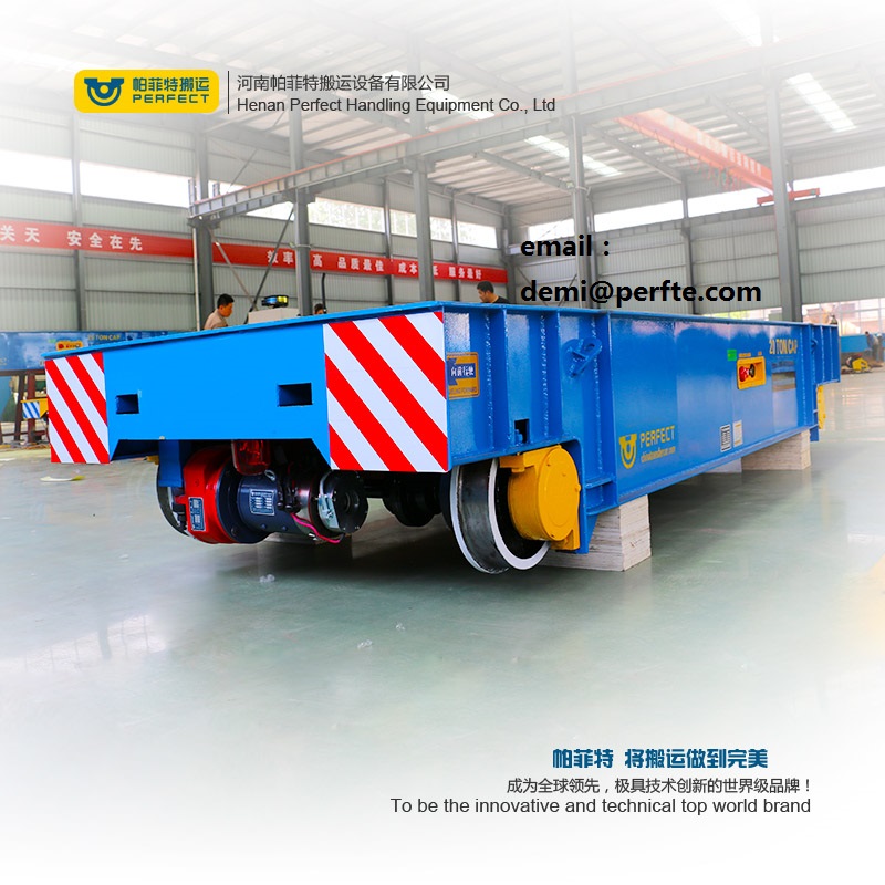 Battery Powered Rail Transfer Cart , Cast Steel Mine factory Transport Vehicle