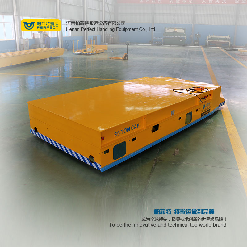  automated transfer cart trackless on cement floor