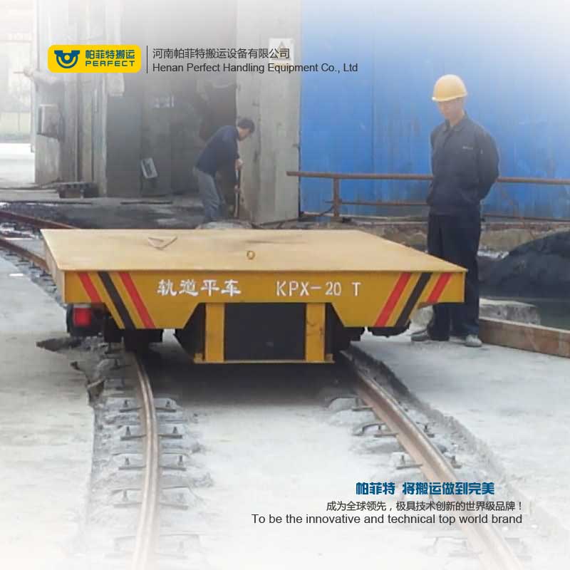 Battery Powered Rail Transfer Cart , Cast Steel Mine factory Transport Vehicle