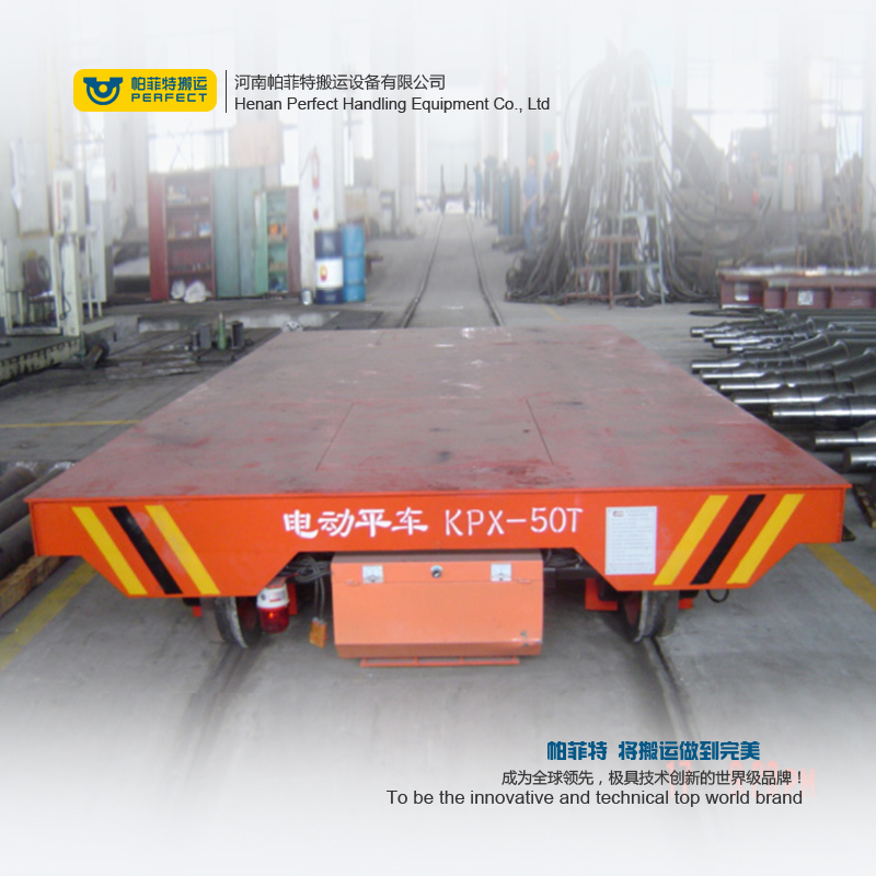  electric driven transfer cart on rail for steel slag iron plant handling