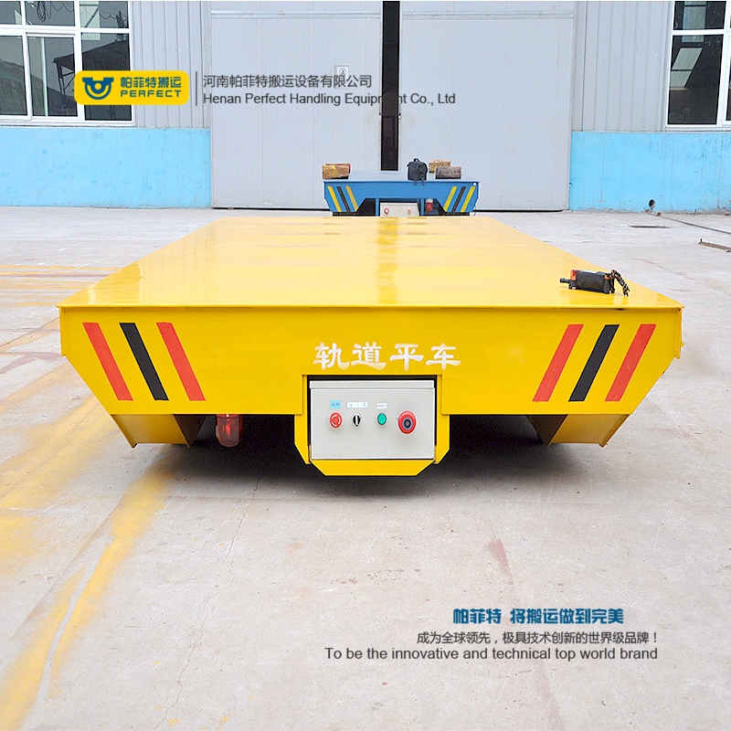  low voltage rail powered electric cargo transport flatbed transfer cart track